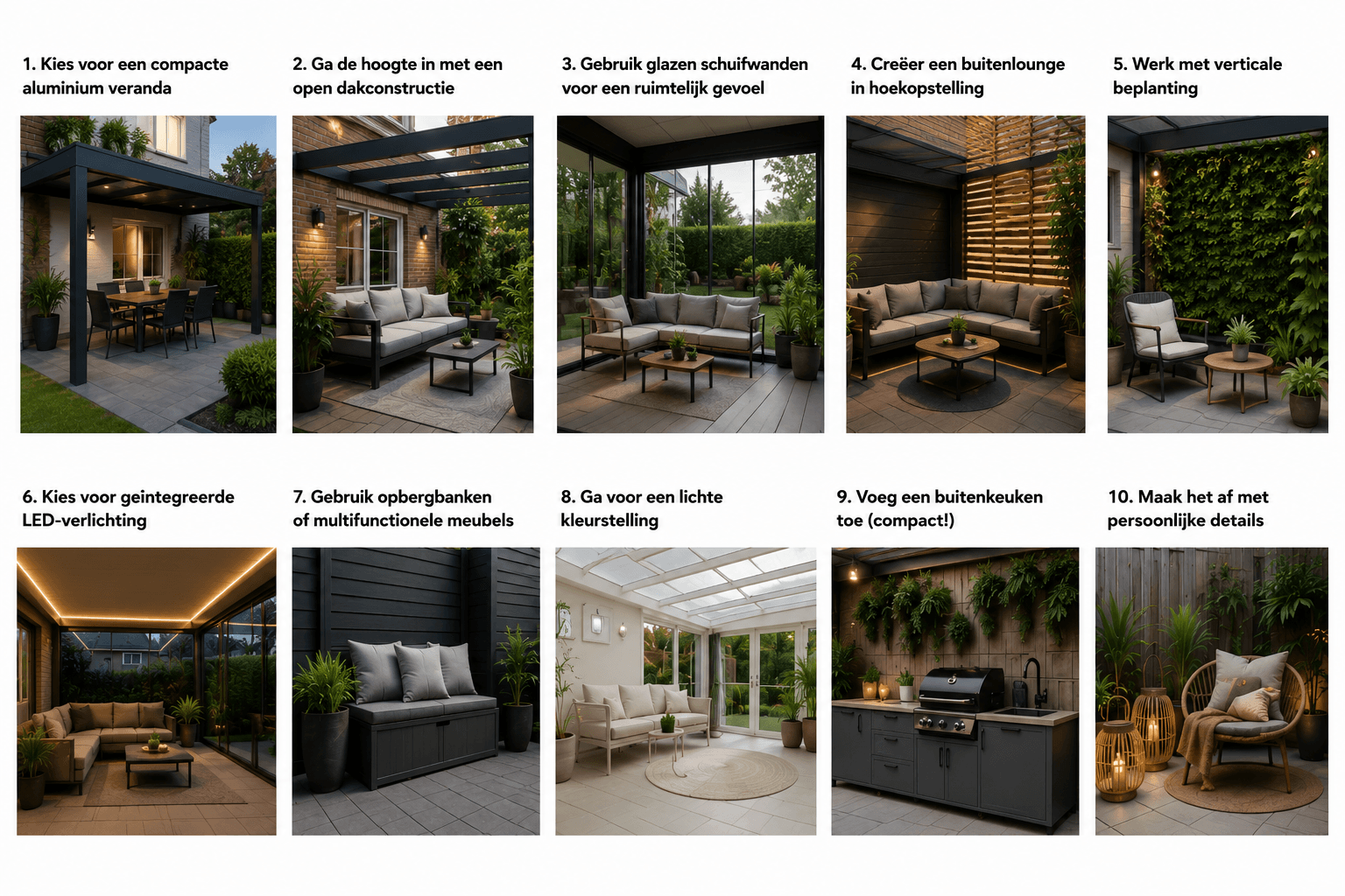hier 10 veranda ideeën voor een kleine tuin bedacht door Alu Solutions